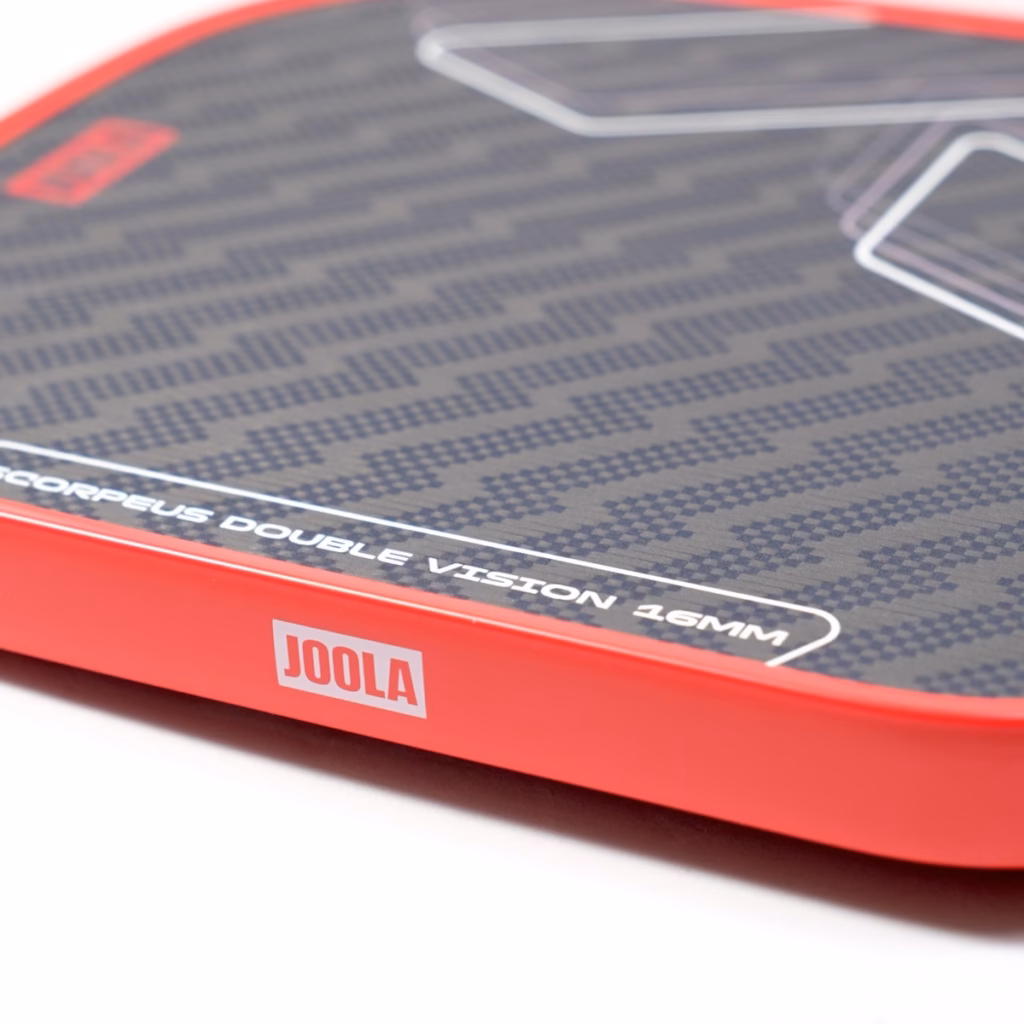 JOOLA Double Vision 16mm 紅色版的包邊 LOGO