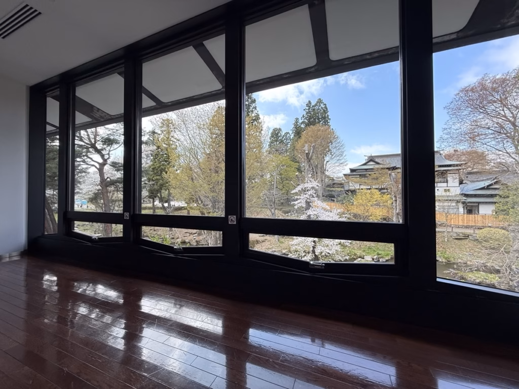 盛岡歷史館 2樓的休息室的超棒風景